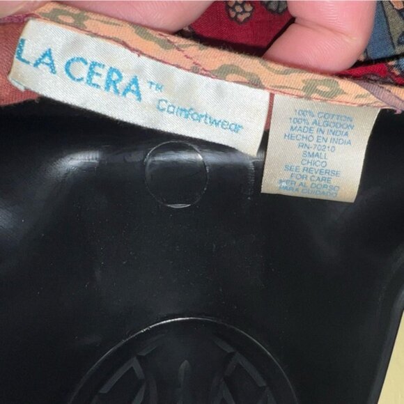 Vintage LaCera Pleated 90s Cotton Babydoll Maxi Dress Boho Hippie - Picture 10 of 12